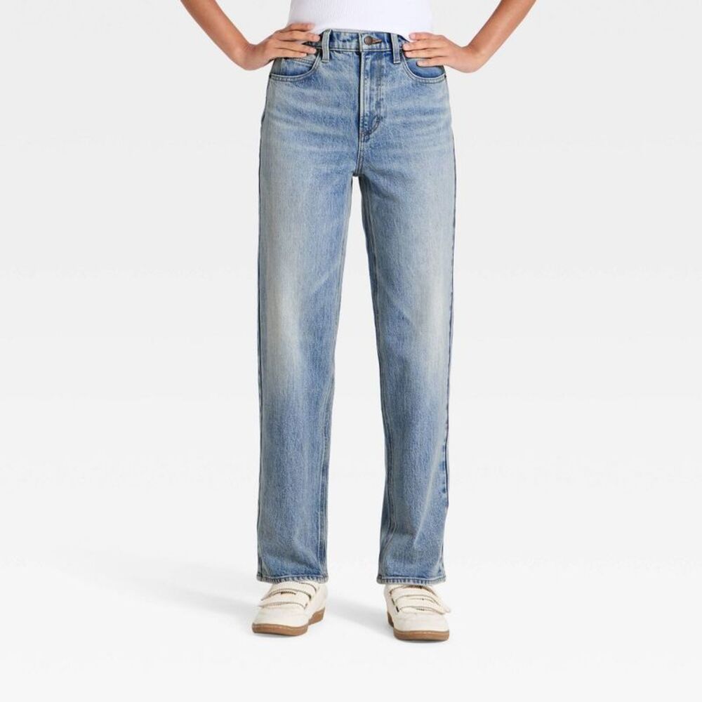 Women's Vintage Straight Pants - Universal Thread Medium Wash 10 Short